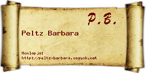 Peltz Barbara névjegykártya